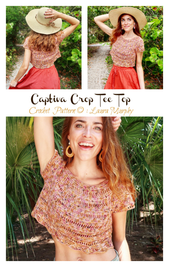 Captiva Crop Tee Top Crochet Pattern
