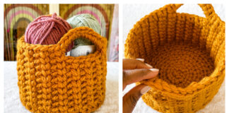 Chunky Round Basket Crochet Free Pattern [Video]