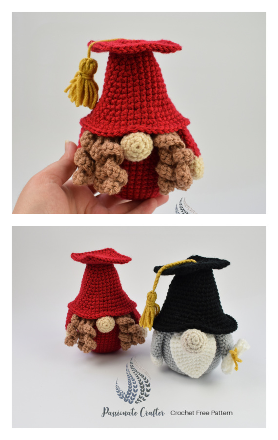 Graduation Gnome Crochet Free Pattern