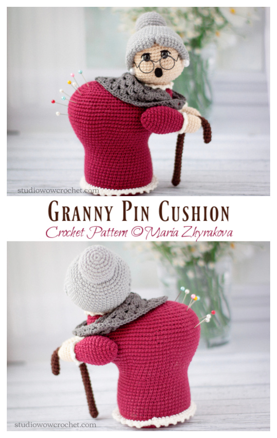 Amigurumi Granny Pin Cushion Crochet Pattern