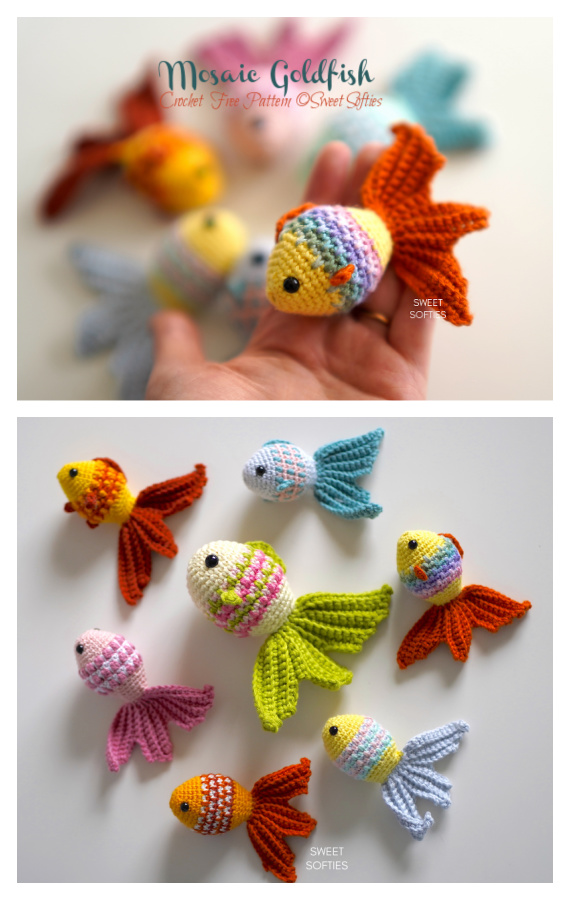 Amigurumi Mosaic Goldfish Crochet Free Pattern - Crochet & Knitting