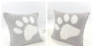 Paw Print Pillow Cover Crochet Free Pattern