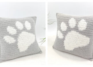 Paw Print Pillow Cover Crochet Free Pattern