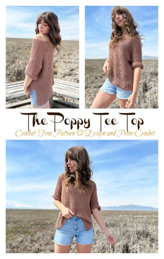 The Poppy Tee Top Crochet Free Pattern