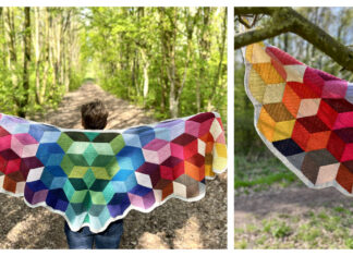 Tumbling Blocks Shawl Crochet Free Pattern