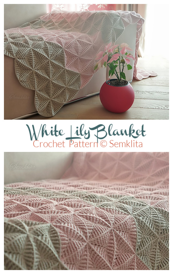 White Lily Blanket Crochet Pattern
