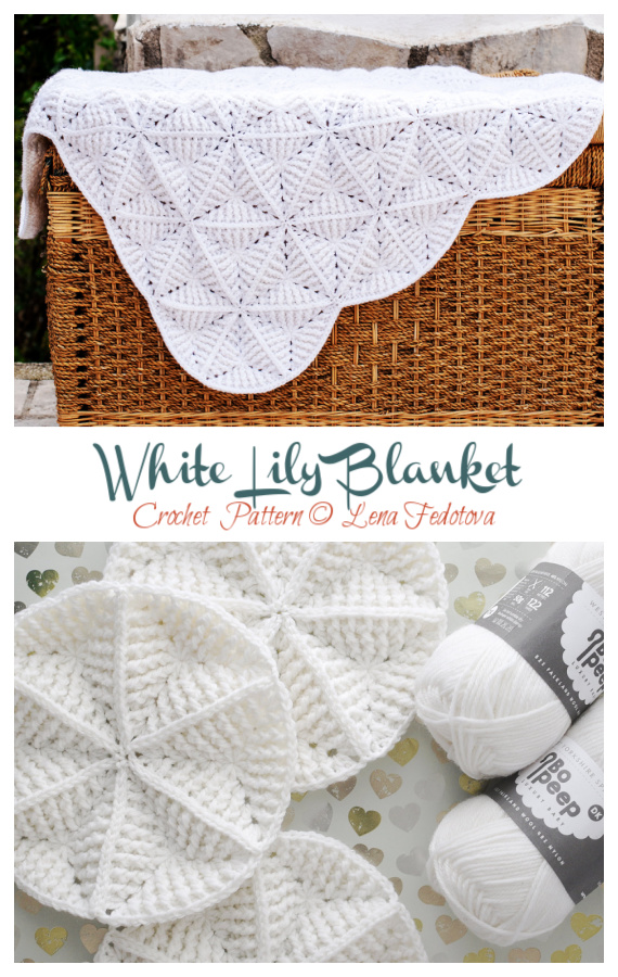 White Lily Blanket Crochet Pattern