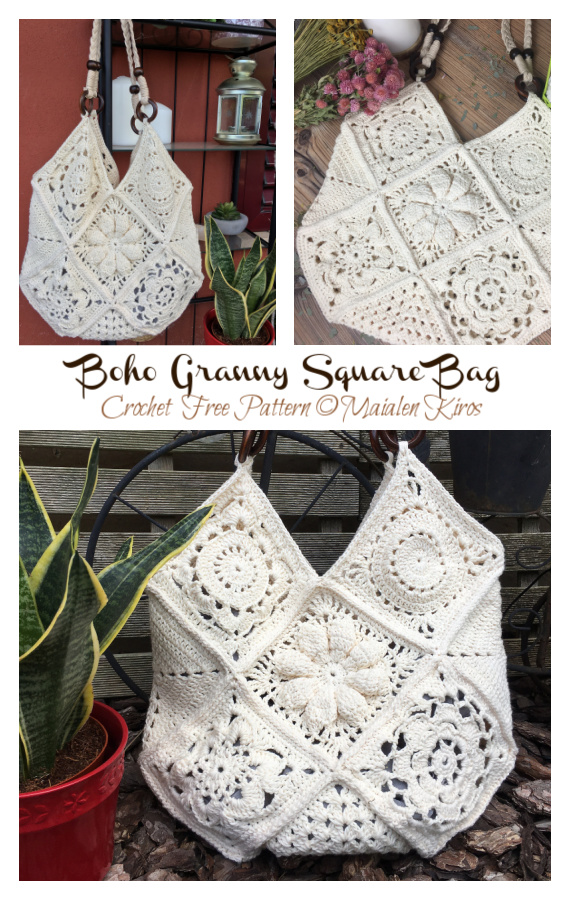 Boho Granny Square Bag Crochet Free Pattern