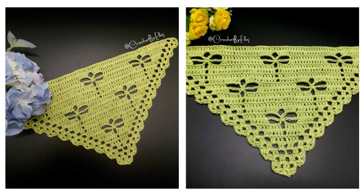 Dragonfly Shawlette Crochet Free Pattern