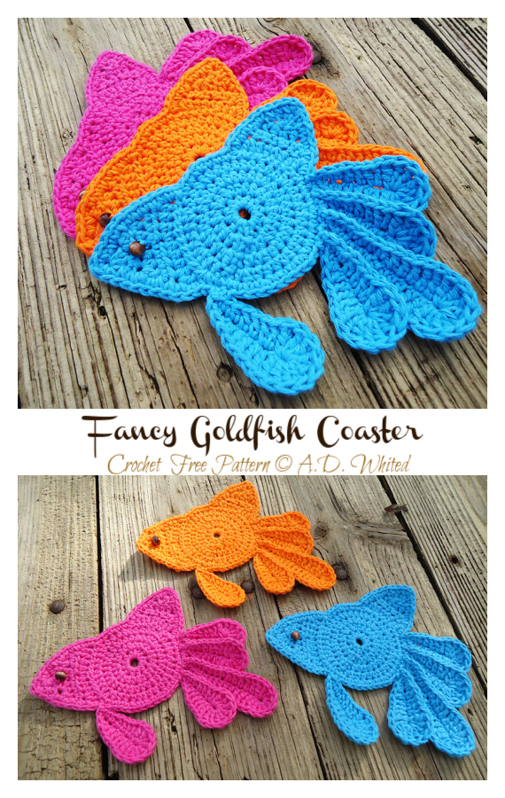 Fancy Goldfish Coaster Crochet Free Pattern