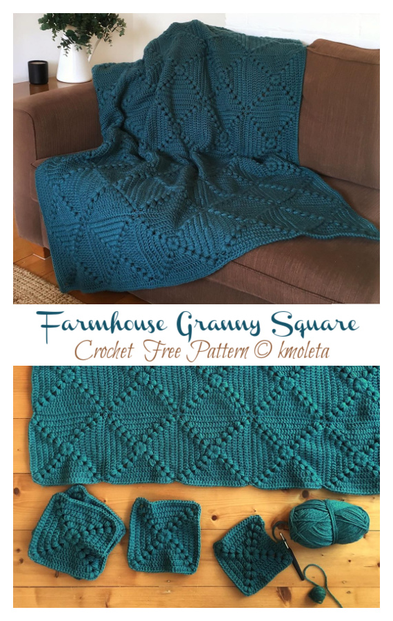Farmhouse Granny Square Crochet Free Pattern