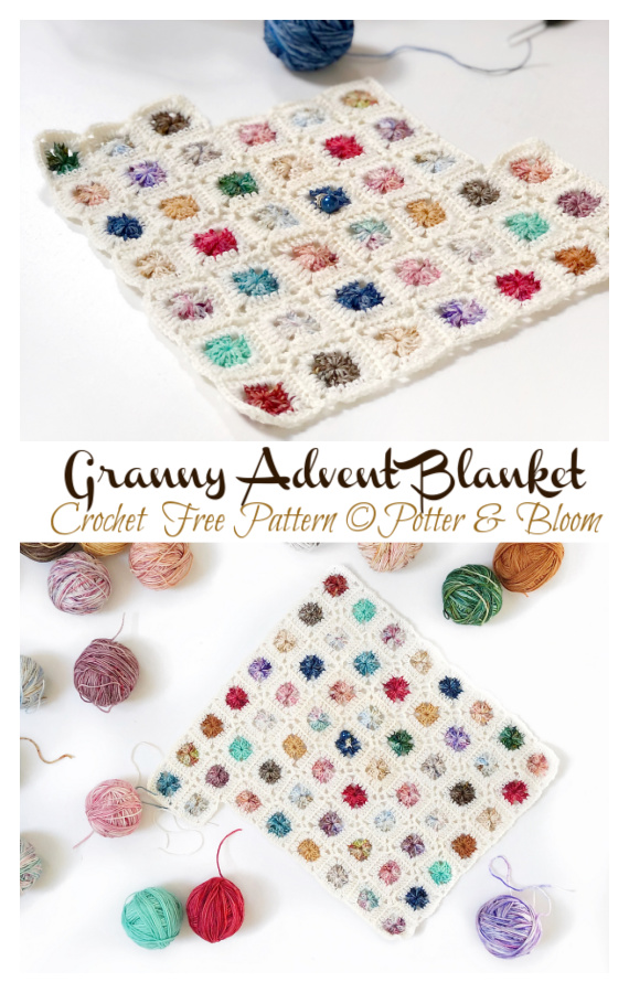 Granny Advent Blanket Crochet Free Pattern