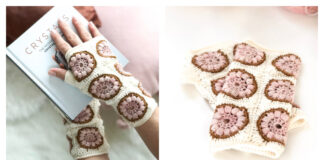 Nightflower Mitts Crochet Free Pattern