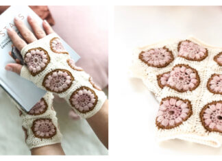 Nightflower Mitts Crochet Free Pattern