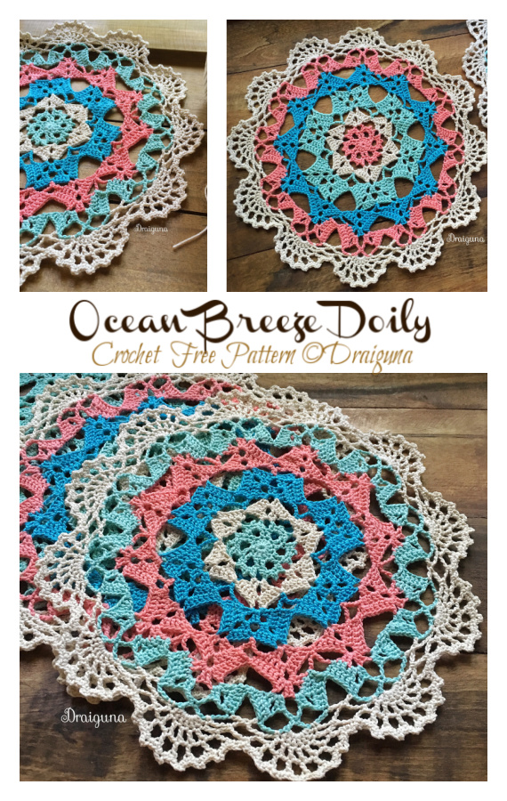 Ocean Breeze Lace Doily Crochet Free Pattern