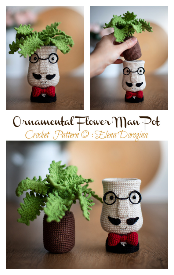 Ornamental Flower Man Pot Crochet Pattern