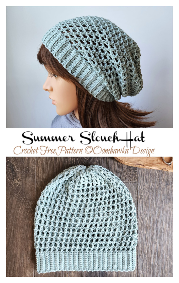 Summer Slouch Hat Crochet Free Pattern