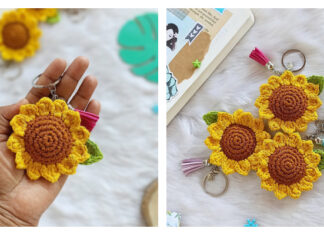 Sunflower Keychain Crochet Free Pattern