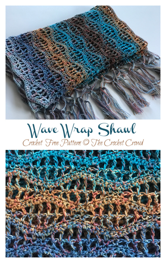 Wave Wrap Shawl Crochet Free Pattern