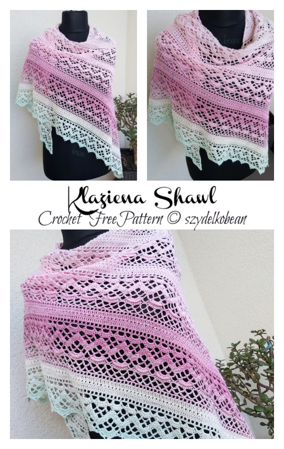 Klaziena Shawl Crochet Free Pattern