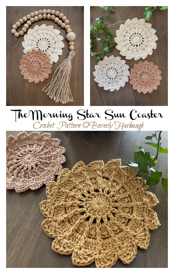 The Morning Star Sun Coaster Crochet Pattern 