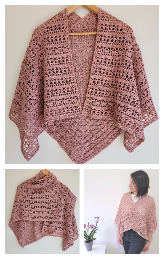 In Bloom Ruana Shawl Crochet Free Pattern