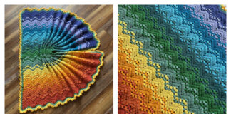 6-Day Sweetheart Rainbow Baby Blanket Crochet Free Pattern