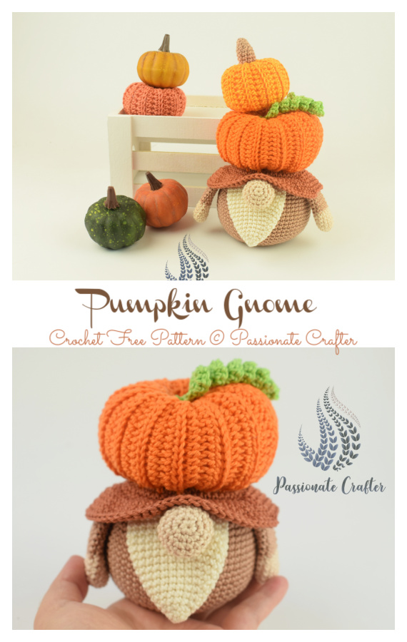 Amigurumi Pumpkin Gnome Crochet Free Pattern 