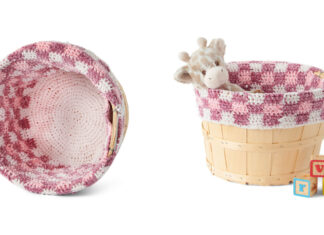 Gingham Bushel Basket Liner Crochet Free Pattern