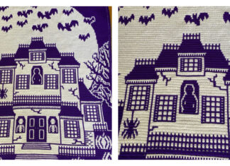 Haunted Hilltop Horror House Blanket Crochet Pattern