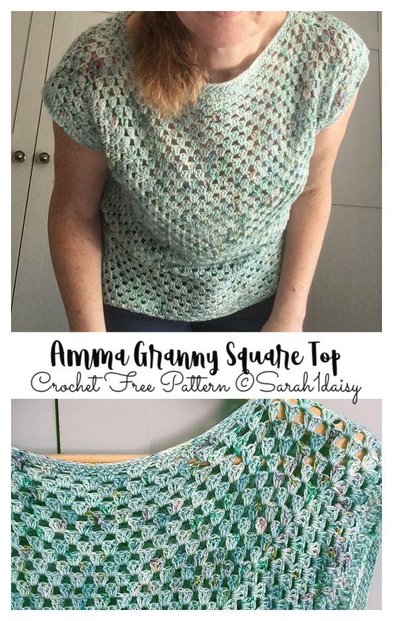Amma Granny Square Top Crochet Free Pattern