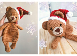 Christmas Bear Lovey Crochet Free Pattern