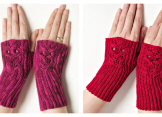 Consider Owls Fingerless Gloves Crochet Pattern