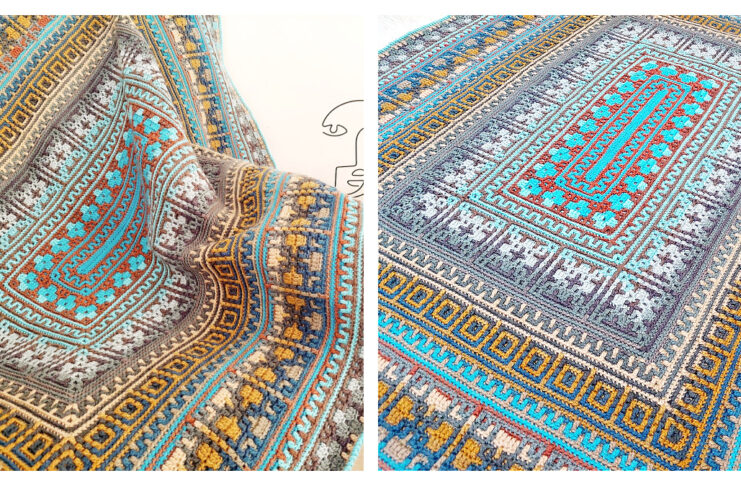 Cozy Mosaic Cuddles Bedspread Crochet Free Pattern