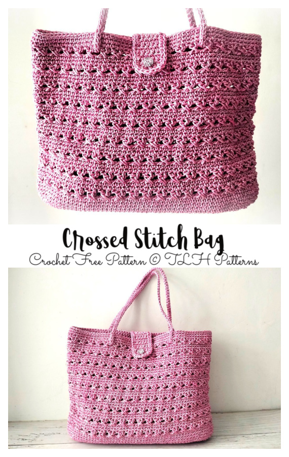 Crossed Stitch Bag Crochet Free Pattern [Video] - Crochet & Knitting