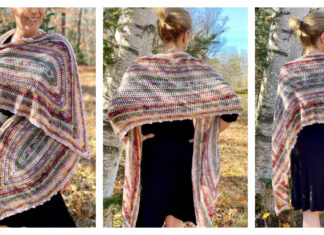 The Scrappy Canoe Shawl Crochet Free Pattern