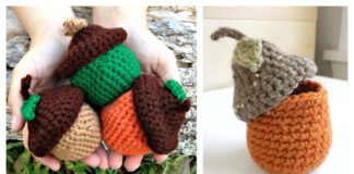 Woodsy Acorn Pots Crochet Free Pattern