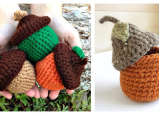 Woodsy Acorn Pots Crochet Free Pattern