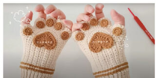 Cat Claw Half-finger Gloves Crochet Free Pattern