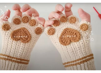 Cat Claw Half-finger Gloves Crochet Free Pattern
