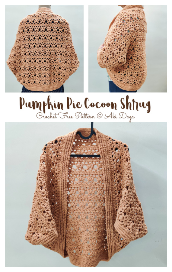 Pumpkin Pie Cocoon Shrug Crochet Free Pattern