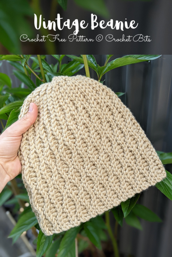 Vintage Beanie Crochet Free Pattern 