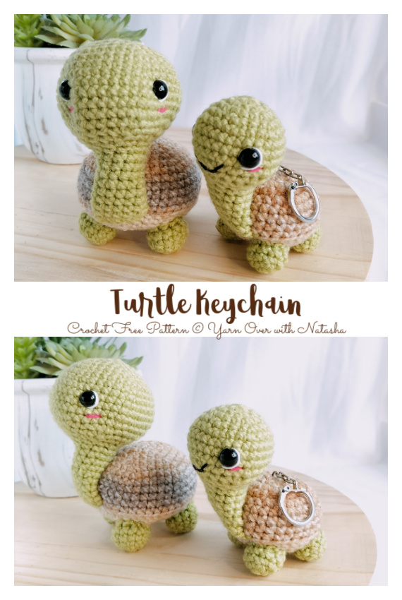 Amigurumi Turtle Keychain Crochet Free Pattern
