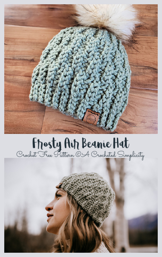Frosty Air Beanie Hat Crochet Free Pattern