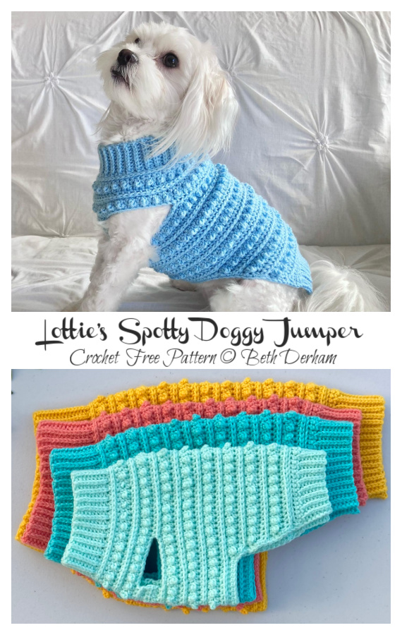 Lottie’s Spotty Doggy Jumper Crochet Free Pattern