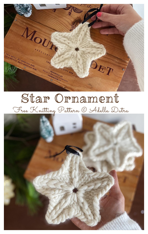 Star Ornament Knitting Free Pattern 