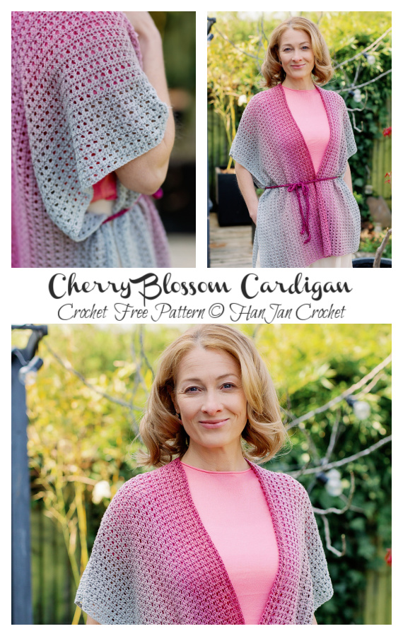 Cherry Blossom Cardigan Crochet Free Pattern
