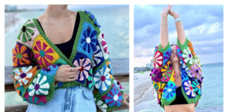 Daisy Granny Square Sweater Cardigan Crochet Pattern