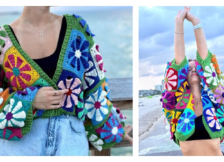 Daisy Granny Square Sweater Cardigan Crochet Pattern