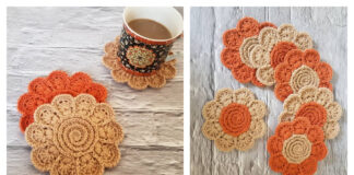 Swirly Bloom Coasters Crochet Free Pattern